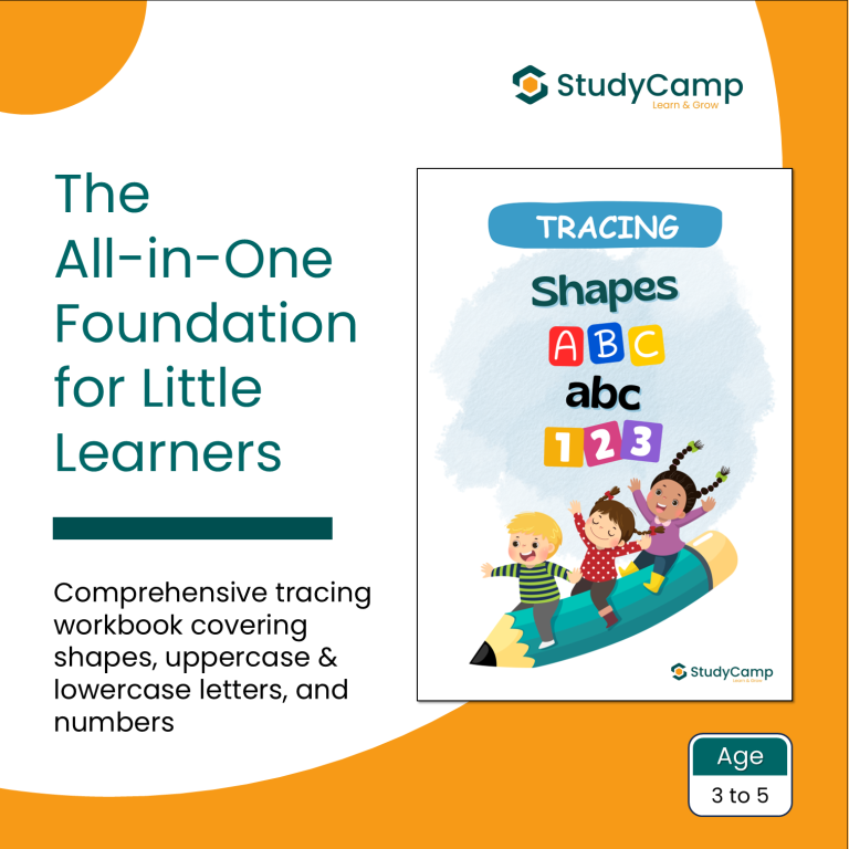 All-in-One Tracing Workbook for Kids (Ages 3–5) | Shapes, Uppercase & Lowercase Alphabets, Numbers 0–9